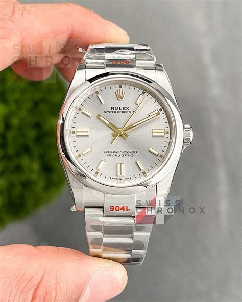 rolex oyster perpetual silver 36